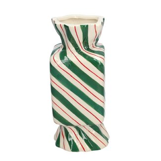 4A Vase à Bonbons en Céramique Vert “Candy” | Décoration de Noël | Diamètre 9 centimeter | Hauteur 20 centimeter | Par 8 Vases