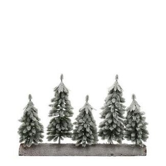 4A Vert et blanc Sapin de Noël en plastique avec neige | Décoration de Noël | Longueur 40 centimètre | Largeur 8 centimètre | Hauteur 25 centimètre | Par sapin de Noël