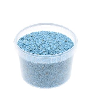 4A Decoratiegrind in Herbruikbare Emmer | Kleur: Lichtblauw | Diameter 2 - 3 millimeter | Inhoud 3 liter | Per emmer
