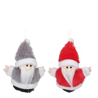 4A Couleurs mélangées Suspension Père Noël Assorti | Décoration de Noël | Hauteur 10 centimètres | Par 2 suspensions
