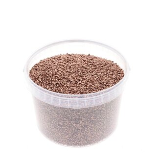 4A Decoratiegrind in Herbruikbare Emmer | Kleur: Koper | Koperkleurig Siergrind | Diameter 2 - 3 millimeter | Inhoud 3 liter | Per emmer