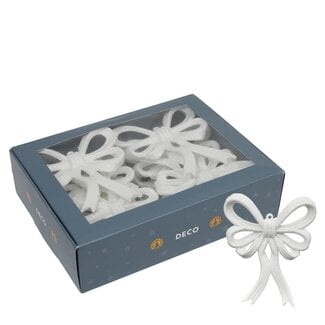 4A Strikken | Kleur: Naturel Wit | Kerst Decoratie | Lengte 13 centimeter | Breedte 11 centimeter | Per 12 strikken