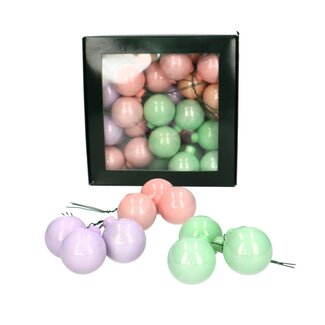 4A Couleurs mélangées Perle Boules de Noël sur pique | Décoration de Noël | Diamètre 4 centimeter | Par 36 boules de Noël