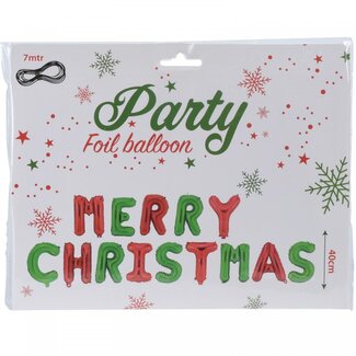 4A Kerst Ballon met Tekst “Merry Christmas” | Kleur: Gemengde Kleuren | Kerst Decoratie | Lengte 7 meter | Hoogte 40 centimeter | Per ballon