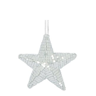 4A Suspension Étoile En Mousse Argentée | Décoration De Noël | Diamètre 13 centimeter | Par 12 Suspensions