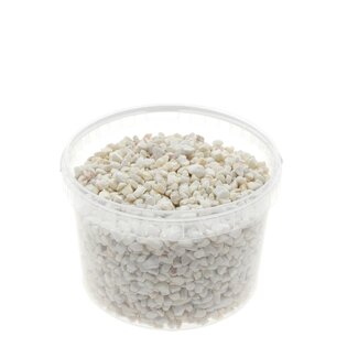 4A Fijne Steentjes in Herbruikbare Emmer | Kleur: Naturel Wit | Diameter 9 - 13 millimeter | Inhoud 3 liter | Per emmer