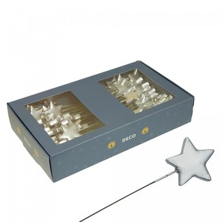 4A Silver-coloured Stars Pick | Christmas Decoration | Diameter 4 centimeter | Per 60 picks