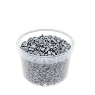 4A Petits Cailloux Fins Argentés dans Seau Réutilisable | Cailloux Argentés | Diamètre 9 - 13 millimeter | Contenu 3 liter | Par seau