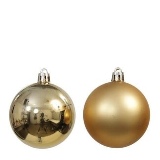4A Kunststof Kerstballen | Kleur: Goudkleurig | Kerst Decoratie | Diameter 6 centimeter | Per 9 kerstballen