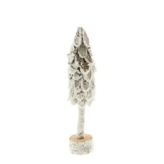 4A Sapin de Noël en bois de bouleau gris et blanc | Décoration de Noël | Hauteur 38 centimeter | Par 6 sapins de Noël
