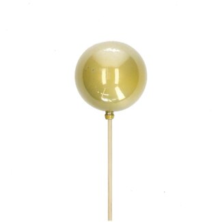 4A Dorée Perle Pique Boule de Noël | Décoration de Noël | Longueur pique ± 50 centimeter | Diamètre boule de Noël 6 centimeter | Par 25 piques