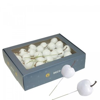 4A Naturel Blanc Mini Pique-pomme | Décoration de Noël | Diamètre 2.5 à 3 centimètre | Par 48 piques