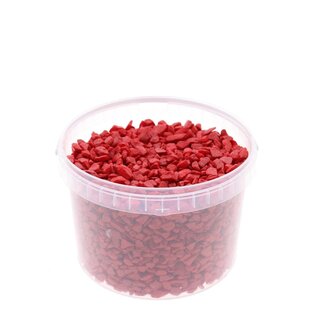4A Petits cailloux fins rouges dans seau réutilisable | Diamètre 9 - 13 millimeter | Contenu 3 liter | Par seau