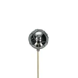 4A Tige pour boule de Noël couleur argent | Décoration de Noël | Longueur de la tige ± 50 centimeter | Diamètre boule de Noël 6 centimeter | Par 25 tiges