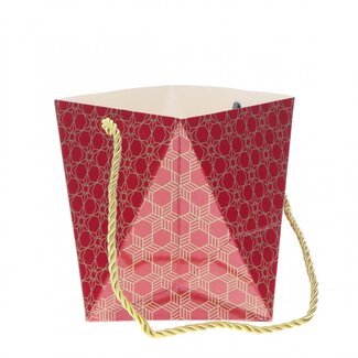 4A Rouge Sac cadeau “Lumis” | Décoration de Noël | Longueur 12 centimeter | Largeur 12 centimeter | Hauteur 14 centimeter | Par 10 sacs