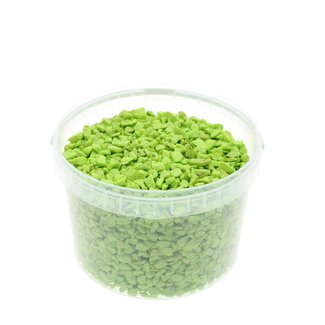 4A Fijne Steentjes in Herbruikbare Emmer | Kleur: Lichtgroen | Diameter 9 - 13 millimeter | Inhoud 3 liter | Per emmer