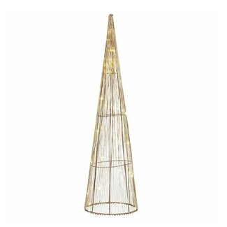 4A Cône LED de Noël couleur champagne | Décoration de Noël | Hauteur 60 centimètres | 30 lampes LED | Par 6 cônes