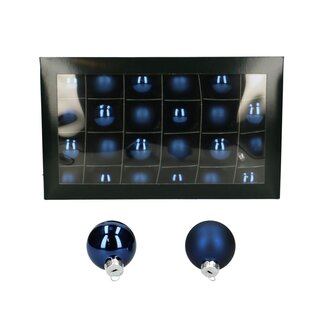 4A Boules de Noël bleues Combi | Décoration de Noël | Diamètre 4 centimeter | Boules de Noël brillantes et mates | Par 48 boules de Noël
