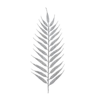 4A Feuille pailletée couleur argent | Décoration de Noël | Longueur 42 centimeter | Par 4 feuilles