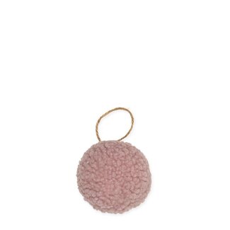 4A Dusty pink Teddy Christmas baubles | Christmas decoration | Diameter 7 centimeter | Per 4 Christmas baubles