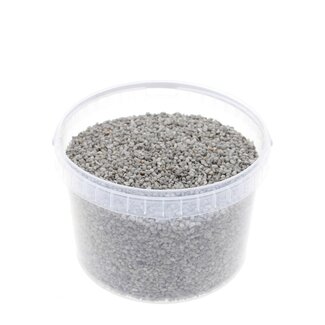 4A Gris Gravier décoratif dans Seau réutilisable | Diamètre 2 - 3 millimeter | Contenu 3 liter | Par seau
