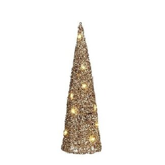 4A Cône de Noël LED couleur champagne | Décoration de Noël | Hauteur 40 centimeter | 12 lampes LED | Par 12 cônes
