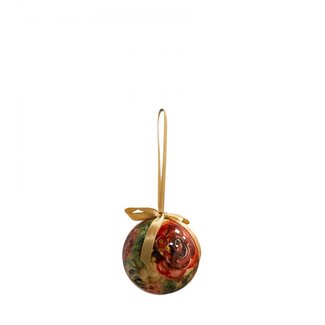 4A Couleurs mélangées Boules de Noël avec décoration “Rose” | Décoration de Noël | Diamètre 7 centimeter | Par 3 boules de Noël