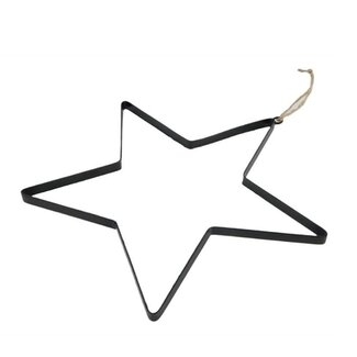 4A Suspension Étoile en Fer Noir | Décoration de Noël | Diamètre 30 centimeter | Par 10 suspensions