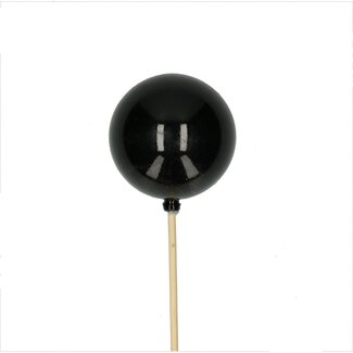 4A Black Christmas bauble pick | Christmas decoration | Length bauble pick ± 50 centimetre | Diameter bauble 6 centimetre | Per 25 bauble picks