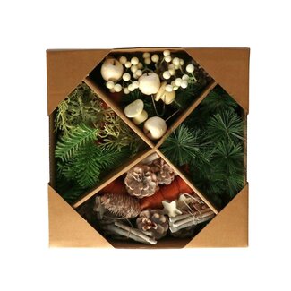 4A Blanc Naturel DIY Couronne de Noël Ensemble | Décoration de Noël | Diamètre 30 centimeter | Par Ensemble
