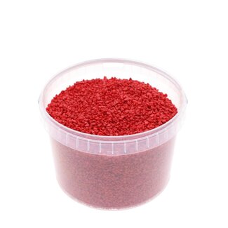 4A Rouge gravier décoratif dans seau réutilisable | Diamètre 2 - 3 millimeter | Contenu 3 liter | Par seau