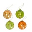 Boules de Noël en verre de couleurs mélangées avec décoration de feuilles assortie | Décoration de Noël | Diamètre 8 centimeter | Par 12 boules de Noël