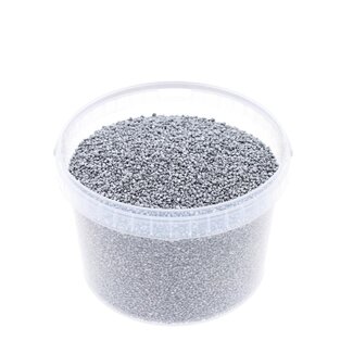 4A Silver Decorative Gravel in Reusable Bucket | Silver-coloured Decorative Gravel | Diameter 2 - 3 millimetre | Contents 3 litre | Per bucket