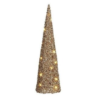 4A Cône de Noël LED couleur champagne | Décoration de Noël | Hauteur 50 centimeter | 20 lampes LED | Par 9 cônes