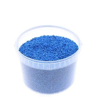 4A Blue Decorative Gravel in Reusable Bucket | Diameter 2 - 3 millimeter | Contents 3 liter | Per bucket