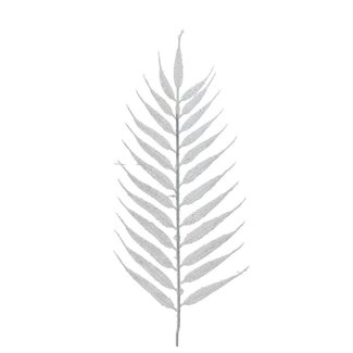4A Naturel Blanc Paillettes Feuille | Décoration de Noël | Longueur 42 centimeter | Par 4 feuilles