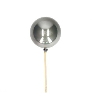 4A Gris Perle Tige pour boule de Noël | Décoration de Noël | Longueur tige ± 50 centimeter | Diamètre boule de Noël 6 centimeter | Par 25 tiges