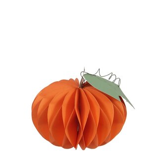 4A Orange Décoration de Citrouille en Papier | Décoration D'Automne Naturelle | Largeur 12 centimeter | Hauteur 10 centimeter | Par 2 Citrouilles