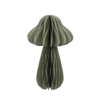 4A Décoration Champignon en Papier Vert | Décoration d'automne naturelle | Largeur 18 centimeter | Hauteur 30 centimeter | Par champignon
