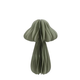 4A Décoration Champignon en Papier Vert | Décoration Naturelle d'Automne | Largeur 12 centimeter | Hauteur 20 centimeter | Par champignon