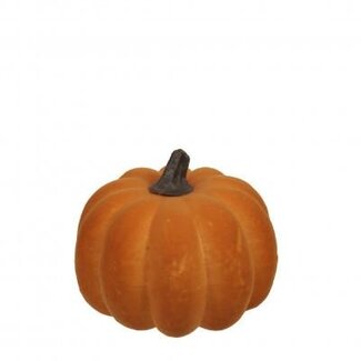 4A Orange Flocage Citrouille Décoration | Décoration d'automne | Diamètre 9 centimeter | Hauteur 8 centimeter | Par 4 Citrouilles