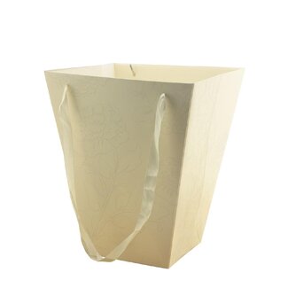 4A Papieren Cadeautassen “Isabel” | Kleur: Crème | Breedte 13- 23 centimeter | Hoogte 28 centimeter | Per 10 tassen