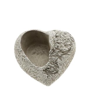 4A Grijze Hartvorm Bloempot | Lengte 16 centimeter | Breedte 16 centimeter | Hoogte 6.5 centimeter | Per 6 bloempotten