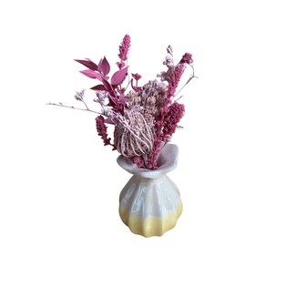 MyFlowers Bouquet Pink Dried Flowers "Mini" | including vase | Length ± 15 centimetre | Per bouquet