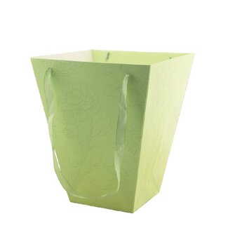 4A Papieren Cadeautassen “Isabel” | Kleur: Groen | Breedte 13- 23 centimeter | Hoogte 28 centimeter | Per 10 tassen
