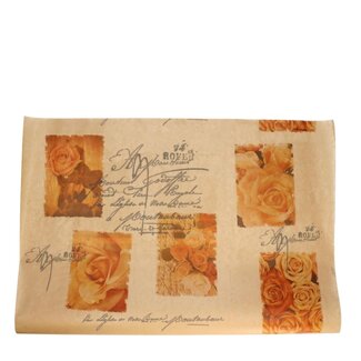 4A Brown Orange Brown kraft paper Sheet with Roses “Rose” | Length 62 centimeter | Width 85 centimeter | Weight 10 kilo | Per packaging