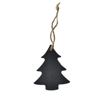 4A Kerstboom Hanger | Kleur: Zwart | Kerst Decoratie | Lengte 9.5 centimeter | Per 10 hangers