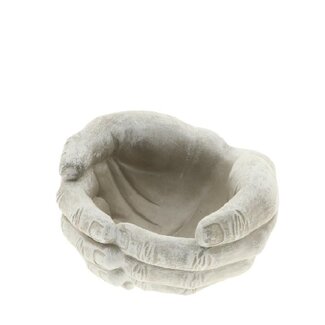 4A Pot de fleurs Mains grises | Longueur 19 centimeter | Largeur 18.5 centimeter | Hauteur 9.5 centimeter | Par 4 pots de fleurs