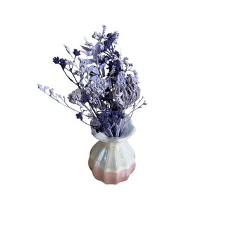 MyFlowers Bouquet Milka Purple Dried flowers "Mini" | including vase | Length ± 15 centimeter | Per bouquet