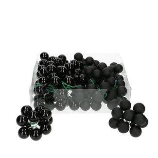 4A Black Christmas Bauble Pick Mix | Christmas Decoration | Diameter 25 millimeter | Matte and Glossy Christmas Baubles | Contents 144 Christmas Baubles | Per box